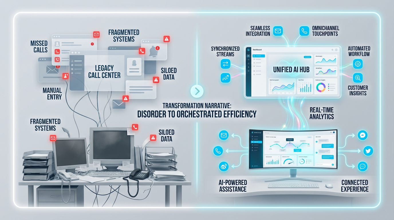 AI voice agent performance dashboard showing task completion rate, conversion metrics, and cost per resolution analytics for enterprise deployment