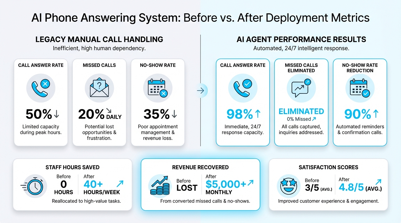 AI phone agent dashboard showing real-time call analytics and customer data integration for inbound call management