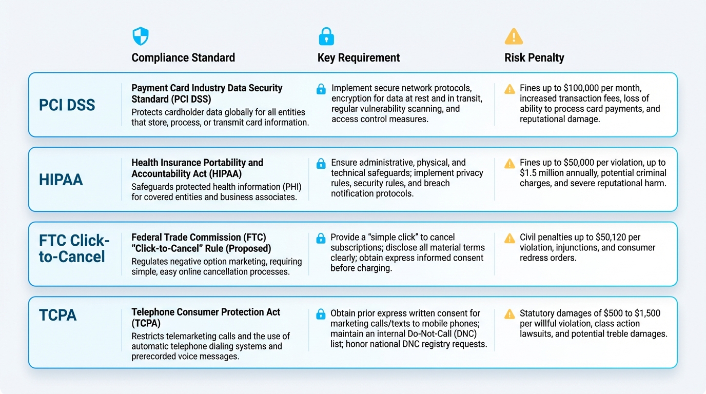 PCI DSS and HIPAA compliance requirements for AI voice agents handling payment and health data