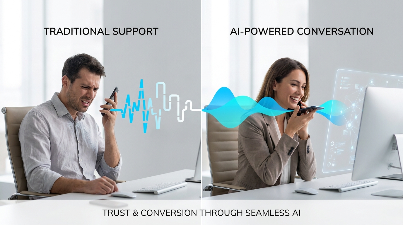 Before and after comparison showing operational improvements with NewVoices AI virtual receptionist deployment